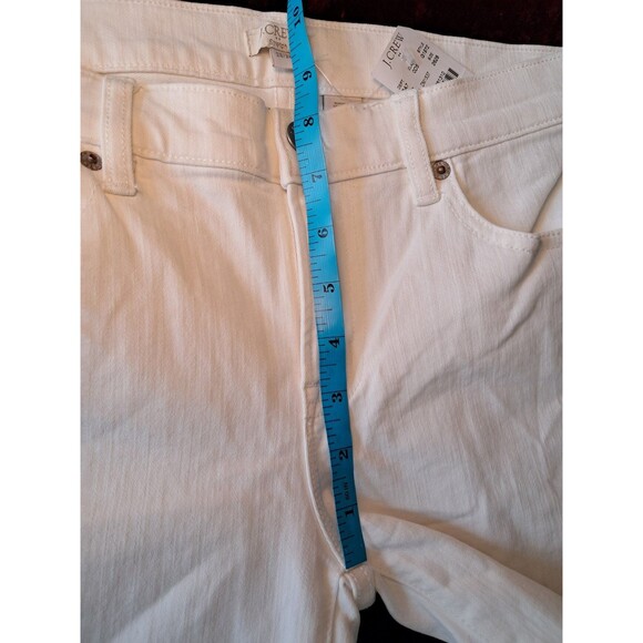 NWT J.Crew Size 26 White Denim 8" Midrise Skinny Jeans 28" Inseam Stretch G1972 - Picture 9 of 11
